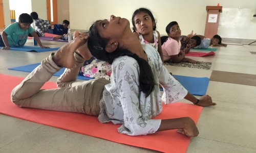 Yoga training Candor NPS School Tirupati